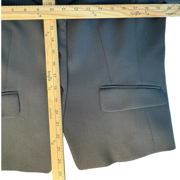 Talbots Blazer Size 12P Italian Wool Blend Stretch Lined Classic Gray - Picture 9 of 12